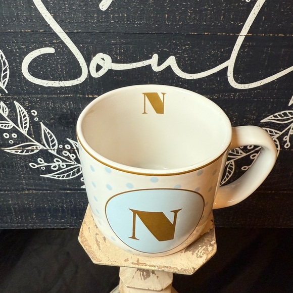 Target-Polka Dot Mug with Gold “N” Initial - Picture 2 of 4